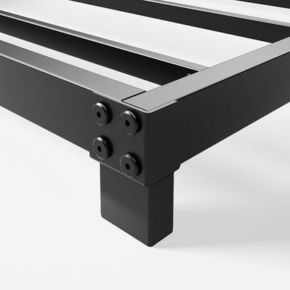 YUSENHEEI 4 Inch Queen Bed Frame, Heavy Duty Metal Platform Low Bed Frame Queen Size, No Box Spring Needed, Noise Free, Easy Assembly, Black