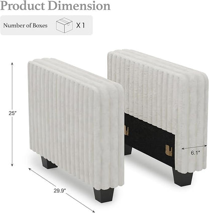 Belffin Plush Corduroy Modular Sectional Sofa Armrest Part Module for Sectional Sleeper Sofa with Pull Out Bed (Set of 2) Beige Couch