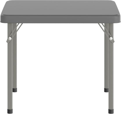 Flash Furniture Paige 24x24 Kids Folding Table with Locking Legs, Commercial Grade Table Recommended for Ages 2-4 in Granite Gray