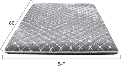 Premium Foam Japanese Floor Mattress,100% High Density Comfortable Foam, Thicken Tatami Mat Sleeping Pad,Foldable & Portable Kids Adults Sleeping Mats for Guest Room, Dormitory,Full (80" X 54")