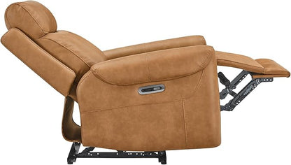 KISLOT Leather Recliner Chair for Adults Wall Hugger RV Recliner with USB Charging Ports Electric Power Reclining Sofa for Living Room Home Theater Seating Bedroom