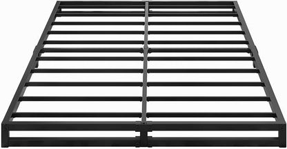 Lutown-Teen 4 Inch King Size Bed Frame Sturdy Mattress Foundation, Heavy Duty Metal Platform with Steel Slats Support No Box Spring Needed, Noise Free, Easy Assembly, Black