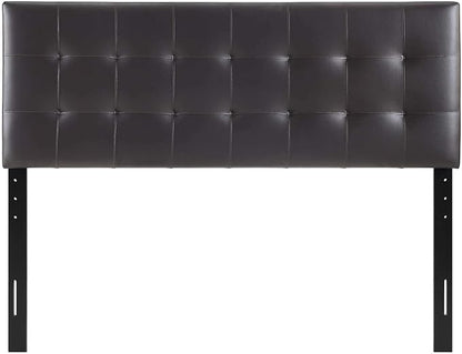 Modway Lily Tufted Faux Leather Upholstered Queen Headboard in Brown