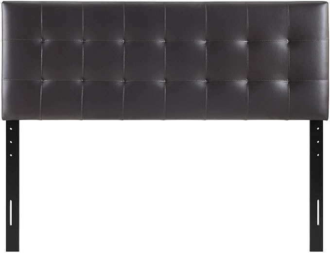 Modway Lily Tufted Faux Leather Upholstered Full Headboard in Brown