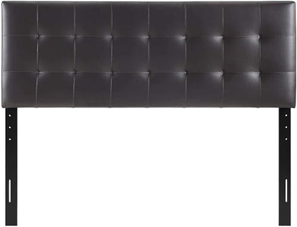Modway Lily Tufted Faux Leather Upholstered Full Headboard in Brown