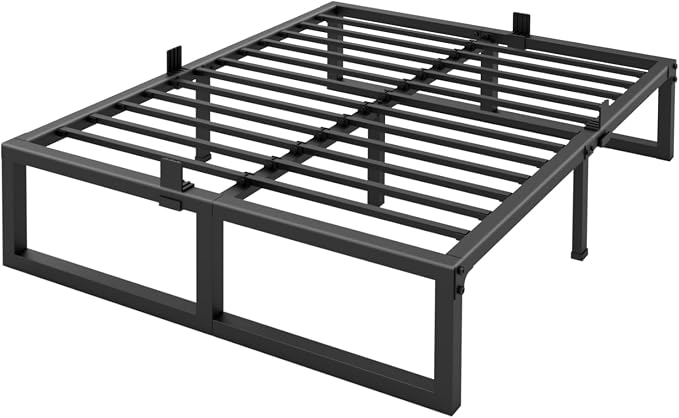 Yitong Angel Full Size Bed Frame, 14 Inch Heavy Duty Support 3500 lbs Metal Platform, No Box Spring Needed/Noise Free/Non-Slip/Steel Slat Support/Easy Assembly