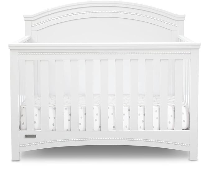 Simmons Kids SlumberTime Emma 4-in-1 Convertible Baby Crib N More - Greenguard Gold Certified, Bianca White