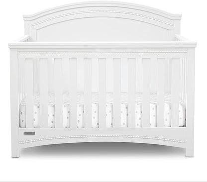 Simmons Kids SlumberTime Emma 4-in-1 Convertible Baby Crib N More - Greenguard Gold Certified, Bianca White