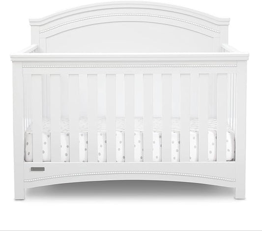 Simmons Kids SlumberTime Emma 4-in-1 Convertible Baby Crib N More - Greenguard Gold Certified, Bianca White