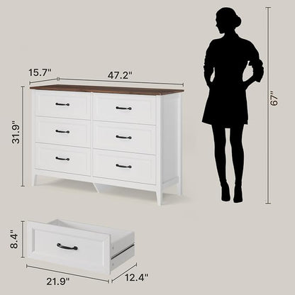 Gizoon 2-Piece Bedroom Furniture Set – Includes 5 Drawer Dresser and 6 Drawer Dresser, Chest of Drawers, Bedroom Set, Grate Gift for Yourself and Your Loved Ones, Ideal for Any Bedroom, Living Room