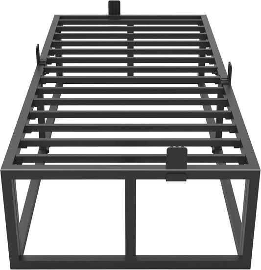 Bilily 18 Inch Twin Bed Frame with Steel Slat Support,Heavy Duty Metal Platform Bed Frame Twin Size Mattress Foundation,No Box Spring Needed,Easy Assembly,Noise Free,Black