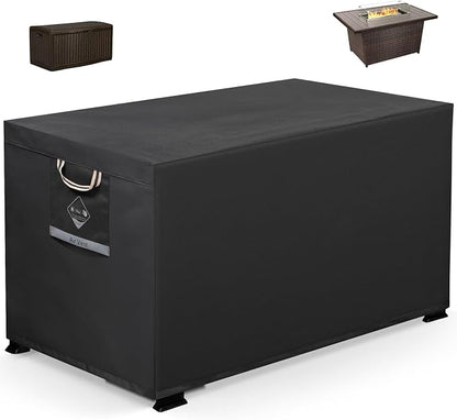 QH.HOME Gas Fire Pit Table Cover Super Waterproof 44"L x 34"W x 25"H for Outland Living Series 403, UPF 50+ Heavy Duty 600D Tear & Fade Resistant for Propane Fire Pit - Black