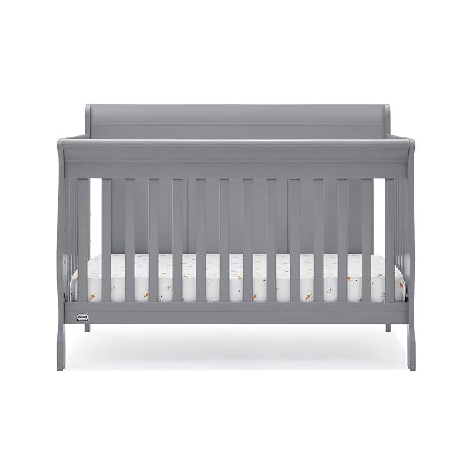 Simmons Kids Carter 6-in-1 Convertible Crib - Greenguard Gold Certified, Grey