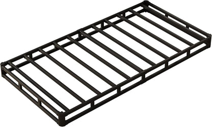 Maenizi Box Spring Twin 4 Inch Low Profile, Heavy Duty Metal Box Spring Bed Base with Fabric Cover, Mattress Foundation, Easy Assembly, Noise Free, Black