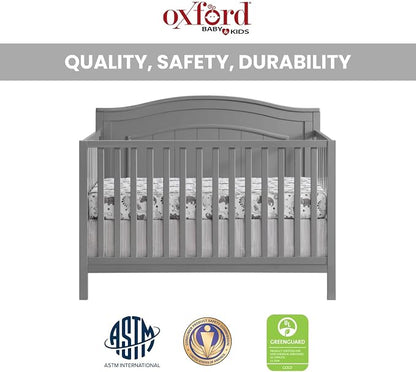 Oxford Baby Nolan 4-in-1 Convertible Crib, Dove Gray, GreenGuard Gold Certified