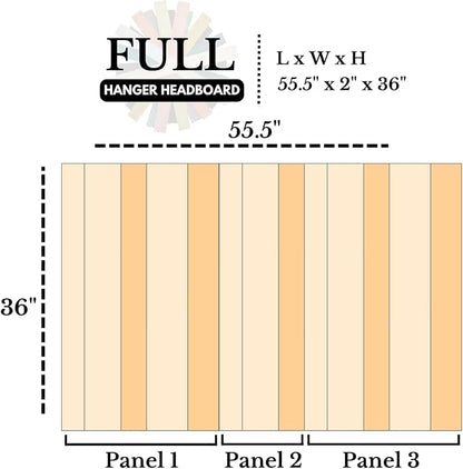 Barn Walls Antique White Headboard, Farmhouse Design, Solid Wood Headboard, Floating Panels, Wall Mount, Adjustable Height, Easy Assembly, Full Size