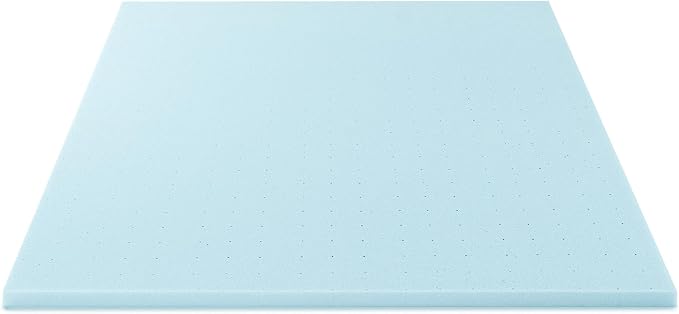 Best Price Mattress 1.5 Inch Ventilated Memory Foam Mattress Topper, Cooling Gel Infusion, CertiPUR-US Certified, Dorm Essentials, King