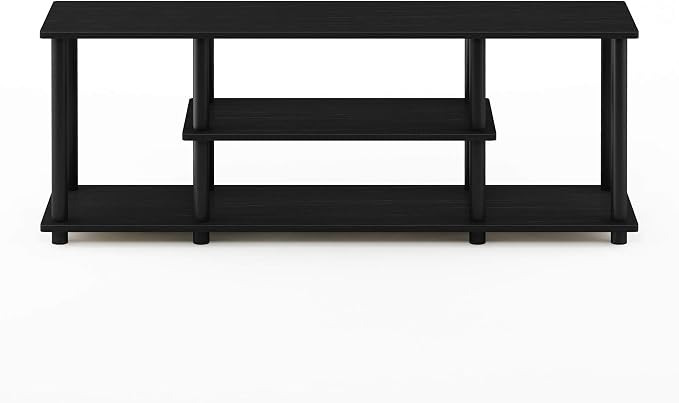 Furinno Turn-N-Tube No Tools 3D 3-Tier Entertainment TV Stand up to 50 inch TV, Round Tubes, Walnut