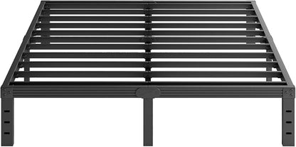 Queen Bed Frame, Heavy Duty 12" High Black Metal Platform Bed, Sturdy Steel, No Box Spring Needed, Noise-Free, Easy Assembly