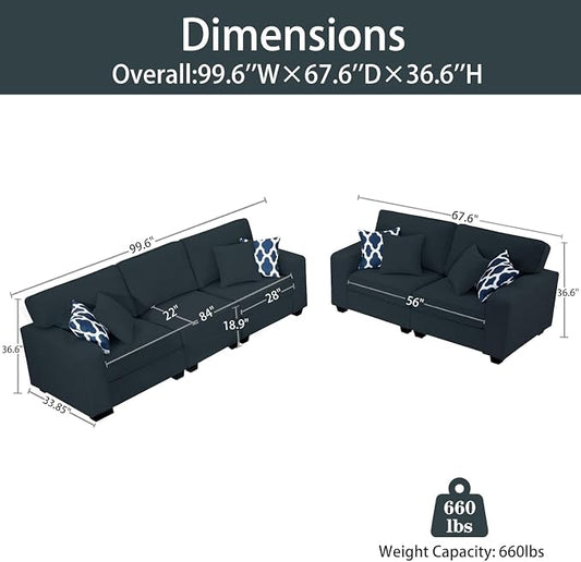 Legend Vansen Oversized Modular Sectional Sofa,U/L‑Shaped Reversible Couch with Ottoman,Deep Seat Plush Polyester Sofa for Living Room,5‑Seater,Charcoal