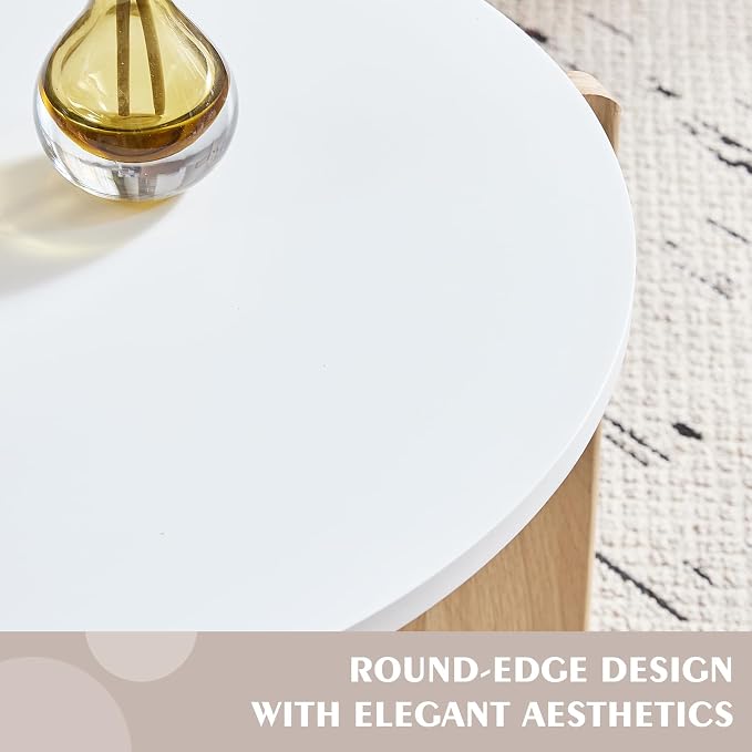 Round Nesting Coffee Table Set of 2 for Small Spaces | Modern style, suitable for living rooms, wooden
