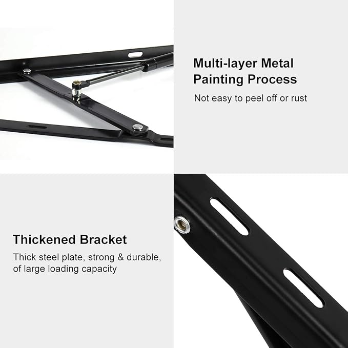 BEAMNOVA 4.6 FT Bed Lift Mechanism, 176-264 lbs Load Capacity, Lifting Gas Spring Set, Heavy Duty, for Storage Box Bed Sofa, Space Saving DIY Project