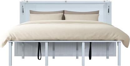 Mega Solutions Murphybedz Tuscany Murphy Cabinet Chest Bed with Charging Station 6 Inch (White, King)