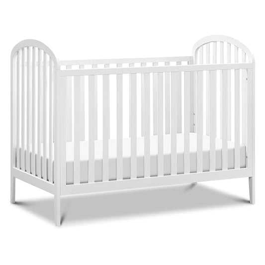 Davinci Beau 3-in-1 Convertible Baby Crib, White | GREENGUARD Certified, Converts to Toddler Bed & Daybed, 4 Adjustable Mattress Heights, Toddler Conversion Kit Sold Separately