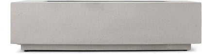 Merax 56" Rectangular MGO Propane Fire Pit Table, 50,000 BTU Outdoor Patio Heater with Modern Concrete Design for Backyard, Deck, Garden (Tank Cover Not Included), Light Grey