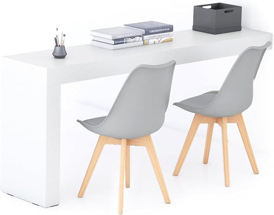 Mobili Fiver, Evolution Desk 70.9 x 15.7 in, Ashwood White with One Leg, Made in Italy