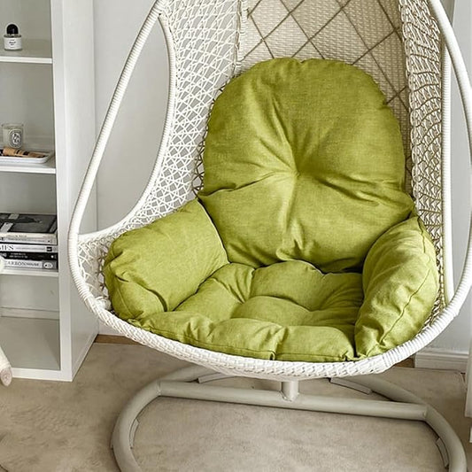 Swing Egg Chair Cushion Thickened Hanging Basket Seat Cushion Washable Hammock Chair Cushions Outdoor Patio Hanging Chairs Cushions Replacement (Only Cushion) (Green)
