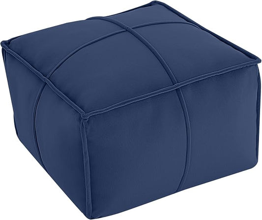 MeMoreCool Stuffed Round Pouf Ottoman Foot Rest, Floor Pouf Foot Stool with Soft Foam Chunk Filling, Small Round Ottoman Footstool Circle Footrest for Living Room