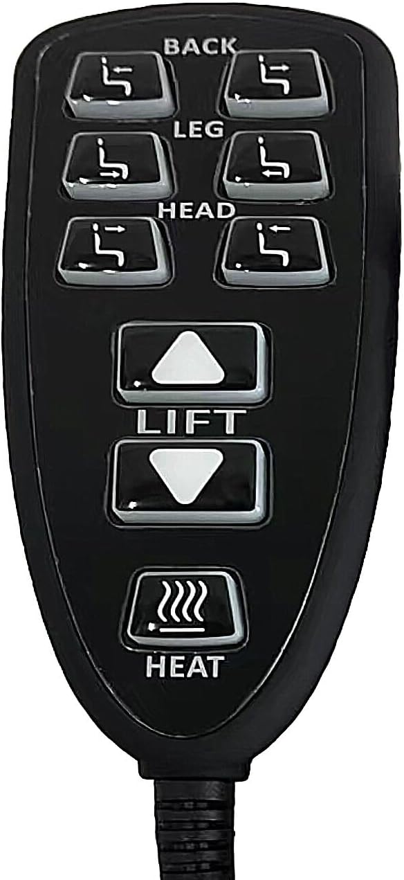 Recliner Remote Replacement for Raffel Systems HC HR3B 01 | 9 Button Hand Control with a Junction Box Combo for Raffel Systems Back,Leg,Headrest,Lift（open-close）and Heat