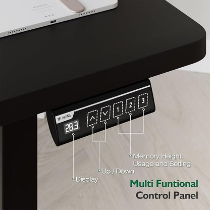 Monomi Electric Standing Desk 55x24 Inches, Height Adjustable Sit Stand Up Computer Desk for Home Office, Ergonomic Workstation with 178LBS Load Capacity & Quiet Motor, Two-Piece Desktop, Black