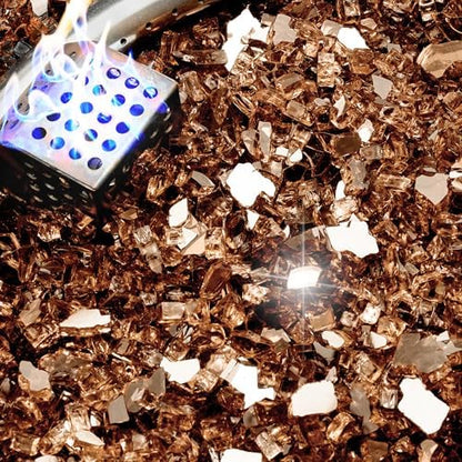 NUPICK 5 Pound Fire Glass, 1/4 Inch Reflective Fire Pit Glass