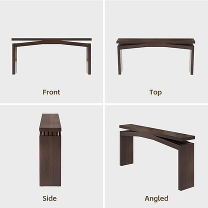 Epecoya Modern Dark Brown Console Table for Living Room, Vintage Wooden Entry Way Tables 63", Behind Couch Table Skinny for Entrance, Hallway, Home, Apartment, Dark Brown