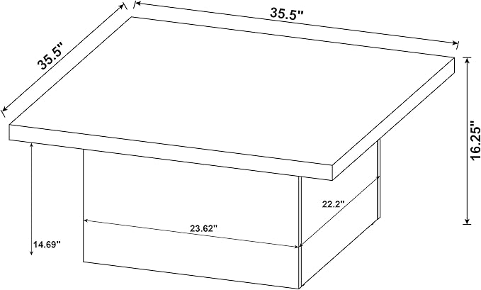 Coaster Home Furnishings - Devar - Wood - Square Coffee Table with Pedestal Base, Geometric Design and Contemporary Style - Living Room - White High Gloss - 710898