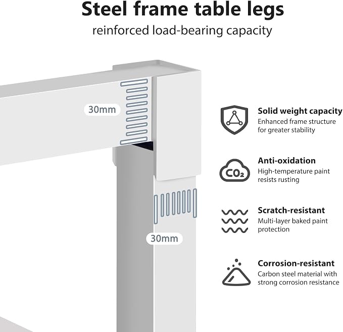 DlandHome 71 inches X-Large Computer Desk, Composite Wood Board, Decent and Steady Home Office Desk/Workstation/Table,White,23.6Wide