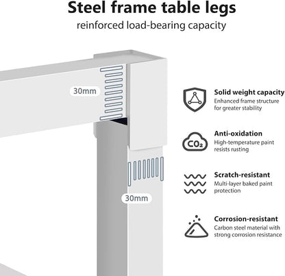 DlandHome 71 inches X-Large Computer Desk, Composite Wood Board, Decent and Steady Home Office Desk/Workstation/Table,White,23.6Wide