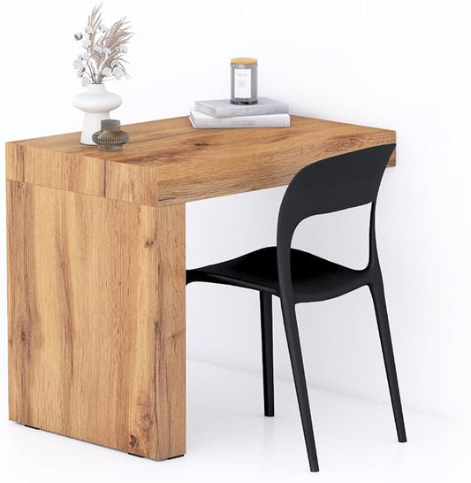 Mobili Fiver, Evolution Desk 35.4 x 23.6 in, Rustic Oak with One Leg, Made in Italy