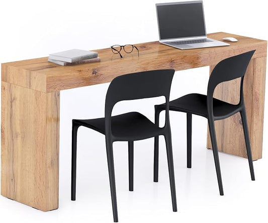 Mobili Fiver, Evolution Desk 70.9 x 15.7 in, Rustic Oak with Two Legs, Made in Italy