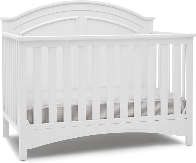 Delta Children Perry 6-in-1 Convertible Crib - Greenguard Gold Certified, Bianca White
