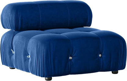 Modular Sectional Sofa, Velvet Couch, Middle seat, Blue