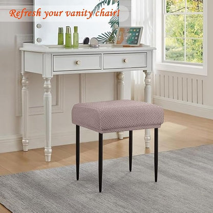 Levoberg Bar Stool Cover Rectangle Stretch Counter Height Barstool Slipcovers Rectangular Vanity Stool Cover Kitchen Counter Saddle Seat Cover for Wooden Metal Bench Set of 4 Taupe
