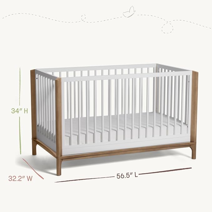 Little Seeds Laurel 4-in-1 Convertible Baby Crib to Toddler Bed in Black/Chestnut