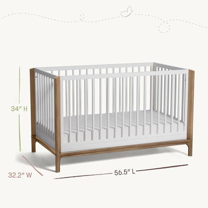 Little Seeds Laurel 4-in-1 Convertible Baby Crib to Toddler Bed in Black/Chestnut