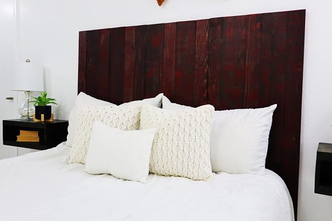 Barn Walls Red Dragon Skin Headboard, Modern Design, Solid Wood Headboard, Floating Panels, Wall Mount, Adjustable Height, Easy Assembly, Twin Size