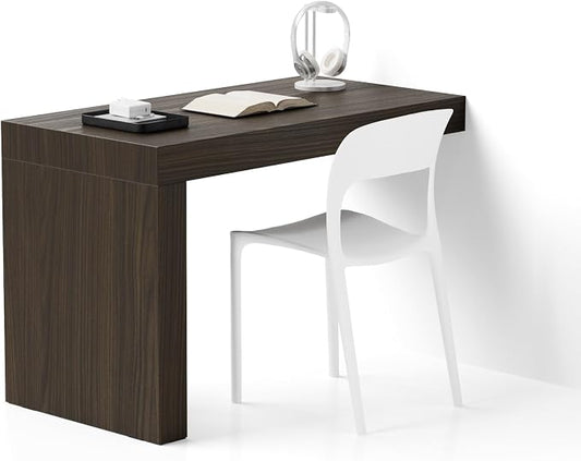 Mobili Fiver, Evolution Desk 47.2 x 23.6 in, Dark Walnut with One Leg, Made in Italy