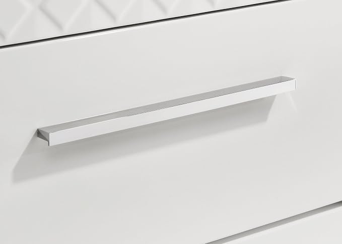 Coaster Home Furnishings Ives Contemporary 5-Piece Bedroom Set Queen Size LED Panel Bed Frame 57-inch Headboard White High Gloss 224941Q-S5