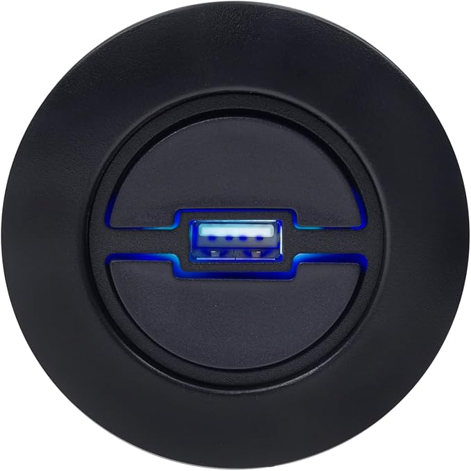 Okin Recliner Replacement Parts, 2 Button Round Hand Control Handset 5 pin Plug with USB, Blue LED Light Lift Chair Control Replacement for Power Recliner Chair, Electric Recliner, Sofa Reclinable